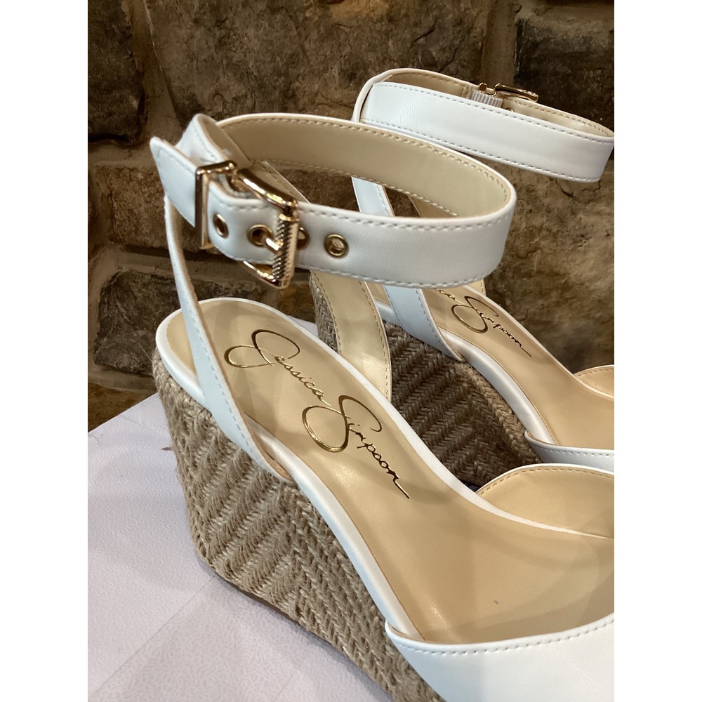 Jessica Simpson Mauvien White Nappa Espadrille Wedge Sandals JP-MAUVIEN 6M New - Picture 6 of 8